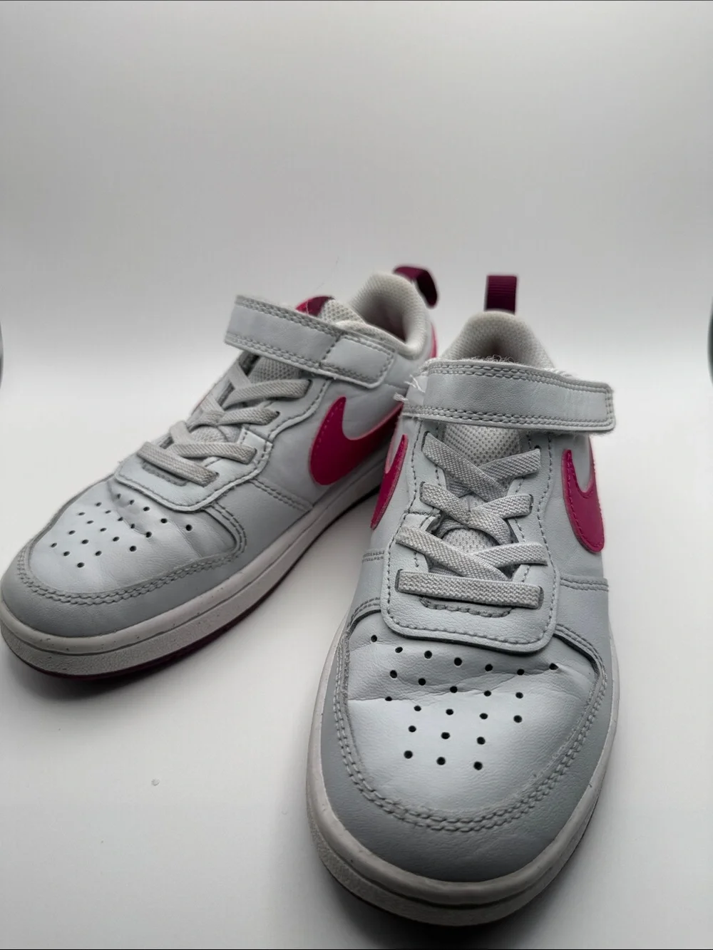 Nike Court Borough Low Recraft Kids Sneakers Gray Pink Athletic Shoes